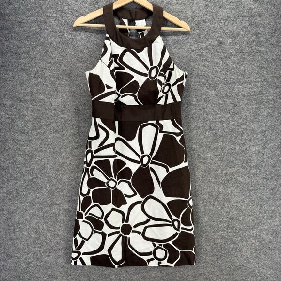 Taylor Dresses & Skirts - Ann Taylor Dress Women 6 White Floral Sheath Midi Zipper Sleeveless Halter Neck